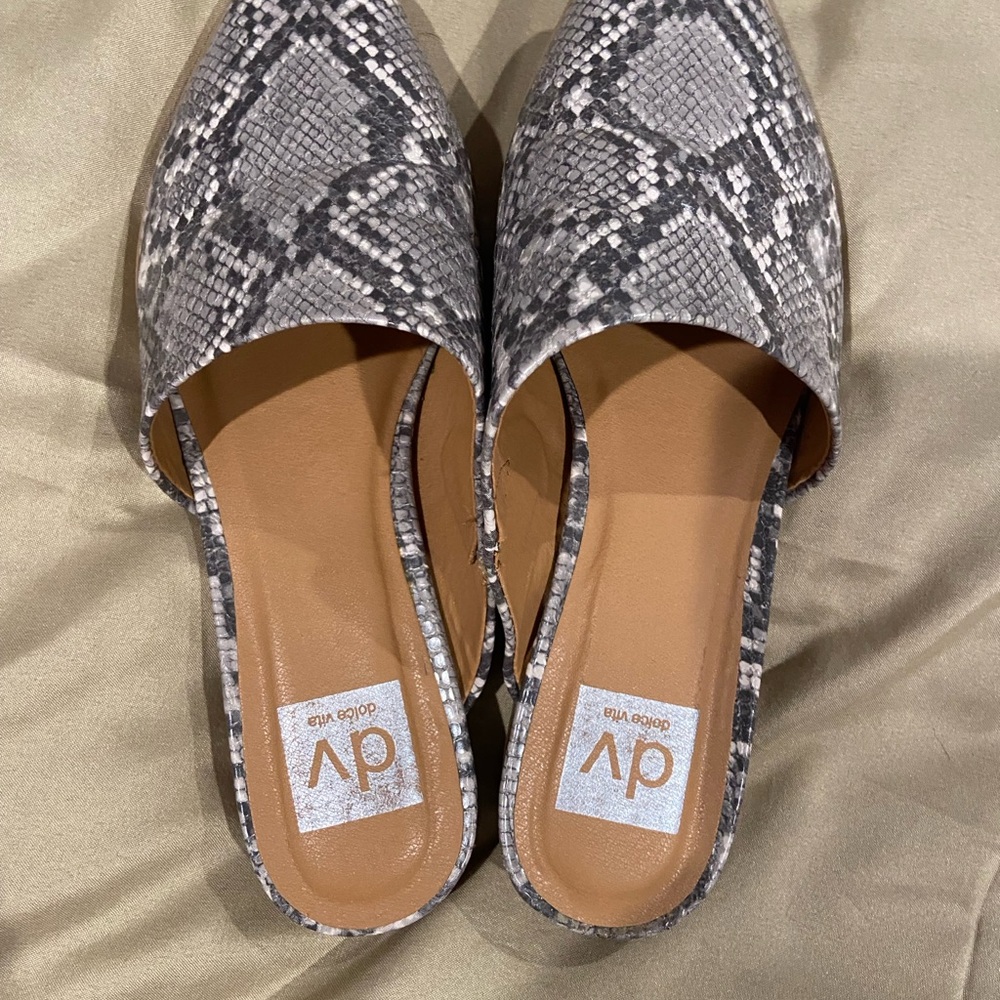DV by Dolce Vita Women's Snakeskin Mules - Gray